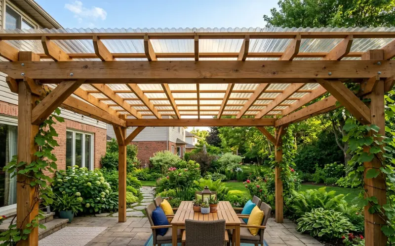 diy pergola plans with a roof