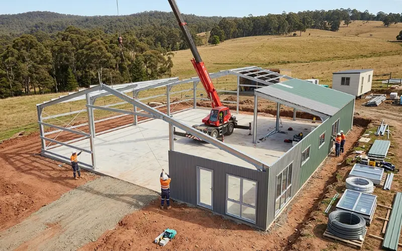 frame erection and weather-tight lockup