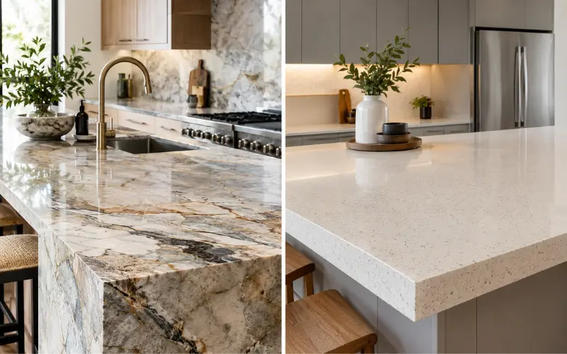 quartzite benchtop vs engineered stone