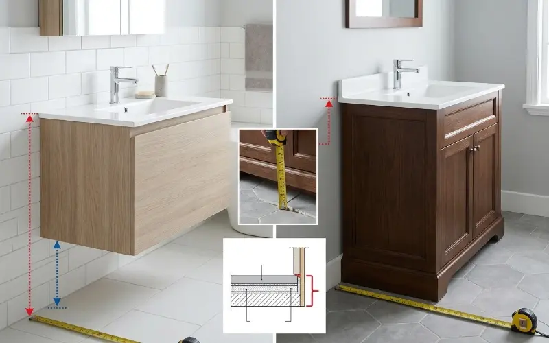 wall hung vs floor-standing where the measurement starts